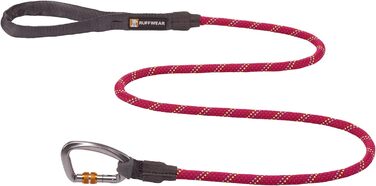 RUFFWEAR Knot-a-Leash, reflective rope dog leash with carabiner clip, Length: 1.5 m, Strength: 7 mm, Obsidian Black (Small, Hibiscus Pink)