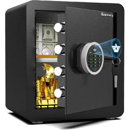 Сейф Kavey 42L з цифровим замком та подвійним сигналом тривоги, з LED-підсвіткою та висувним ящиком