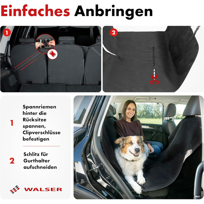 Захист для багажника автомобіля WALSER Cäsar: килимок з боковим захистом, чорний (захист заднього сидіння)