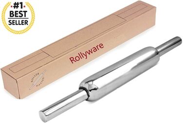 Rollyware качалка з нержавіючої сталі без ручок, антипригарна, легкий догляд, для тіста, Chakla Belan, знижує зусилля на 25%