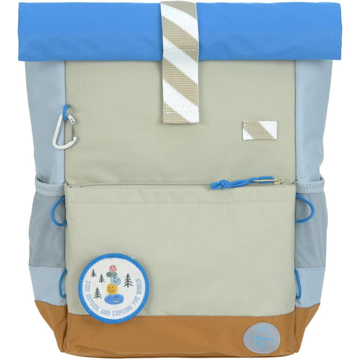 Дитячий рюкзак LÄSSIG з нагрудним ременем, 12 літрів, водонепроникний, Rolltop, зелений/блакитний