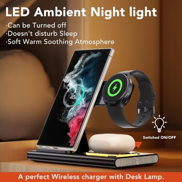 Бездротовий зарядний пристрій Aimtel 3-в-1: Samsung, Galaxy Z Fold/Flip/S серії, Galaxy Watch, Buds - Чорний