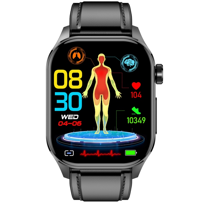 Смарт-годинник Bartomtime eTech58PRO Kardiowatch, унісекс, чорний