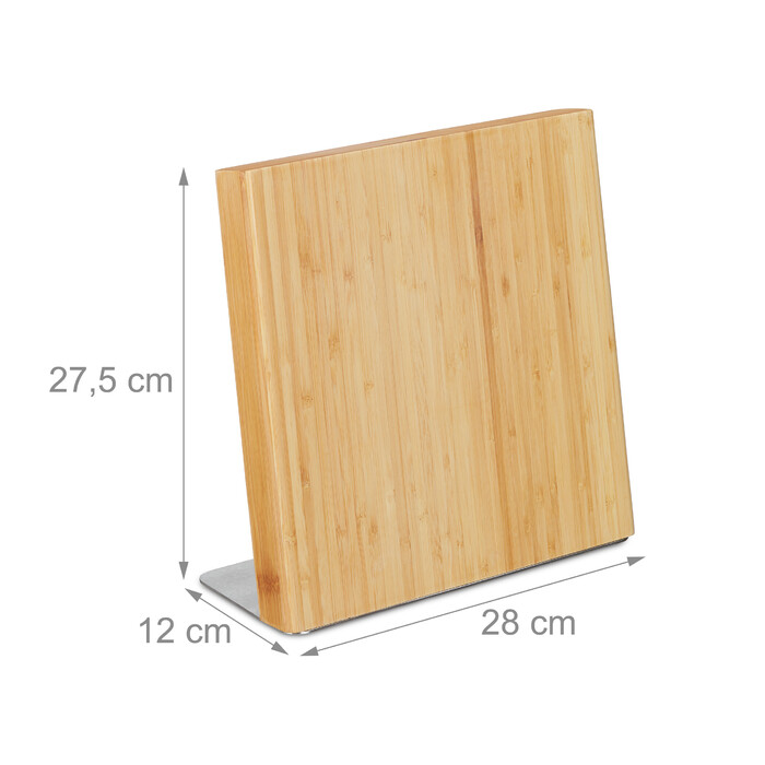 Relaxdays Magnetic Bamboo Knife Block
