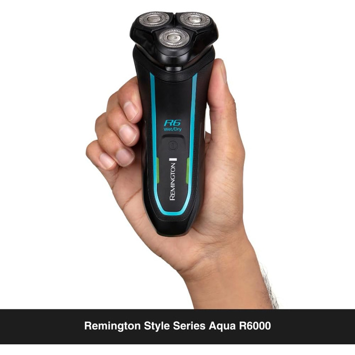 Електричний чоловічий бритва Remington R6 Aqua (вологостійкий, з тримером, Li-Ion, USB) + змінна головка