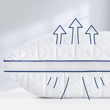 BedStory Pillow 80x80, 2-Pack 80x80 Pillows with Zipper, 2x1500g Microfiber Pillows Adjustable in Height, Breathable Washable Sleeping Pillows for Allergy Sufferers and Side Sleepers, Oeko Certified 80x80 (2-Pack)