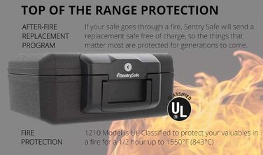 Вогонетривкий сейф для документів з ключовим замком (компактний)