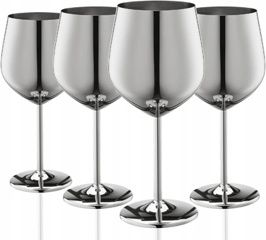 Набір келихів для вина WOTOR із нержавіючої сталі, сірі, 500 мл, 4 шт.