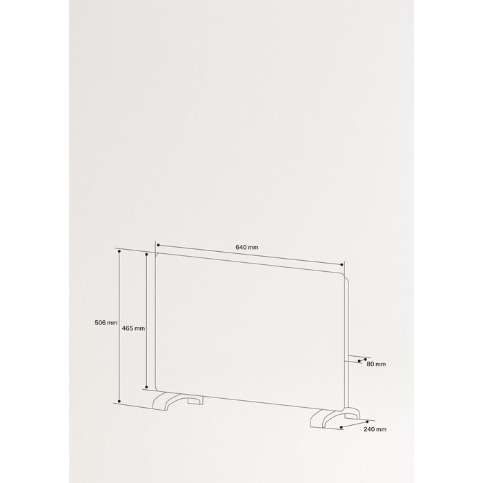 Електричний конвектор CREATE/WARM Crystal 2000W з WiFi, LED-сенсорний екран, 2 режими (1500W, Чорний)