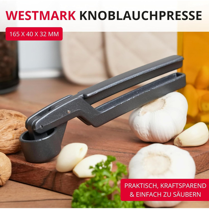 Прес для часнику Westmark Novapress Black Edition з алюмінію, прес для цибулі та імбиру