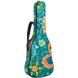 Чохол для акустичної гітари, 104 см, з регульованим плечовим ременем, Gigbag, Ocean Flower Seahorse, водовідштовхуючий, Oxford-тканина, товстий шар губки