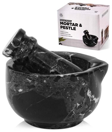 Набір мармурового ступки та пестика, 7,6 см, чорний, ручної роботи, для кухні, спецій, трав, дрібного помелу