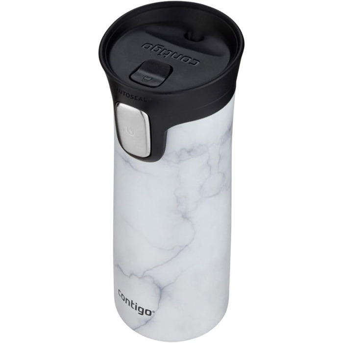 Термокружка Contigo Pinnacle Autoseal, 420 мл, нержавіюча сталь, з функцією Autoseal, не протікає, для кави з собою, BPA-free, білий мармур