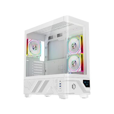 Корпус для ПК Empire Gaming ECM252 Mid Tower з цифровим дисплеєм (температура CPU/GPU, RPM) - 3 ARGB вентилятори - ATX/Micro-ATX/ITX - USB C