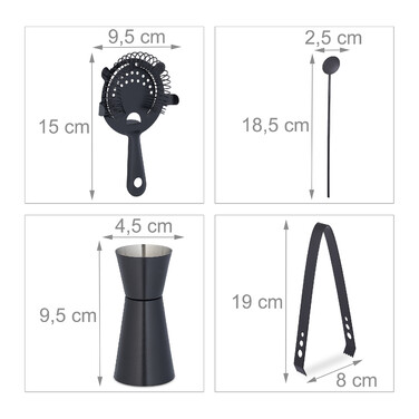 Relaxdays 5-Piece Cocktail Shaker Set