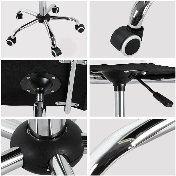 Крісло офісне Yaheetech, обертове, з регульованими підлокітниками, з штучної шкіри (Чорний)