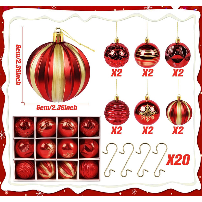 Набір прикрас для ялинки 30 шт. 6 см, пластикові кулі, темно-синій та білий колір, новорічний декор