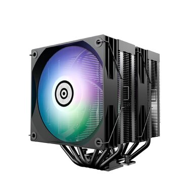 Кулер для CPU ENERMAX ETS-TD60D-ARGB: 2x 120mm вентилятор, гідравлічний підшипник, 4x Heatpipe, підтримка AMD AM5/AM4 та Intel LGA1851/1700/115x
