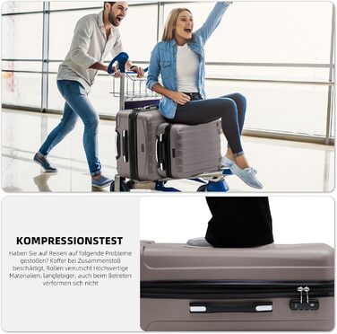 Набір валіз Beibye TSA 2080 з подвійними колесами (3 шт.) – колір Coffee