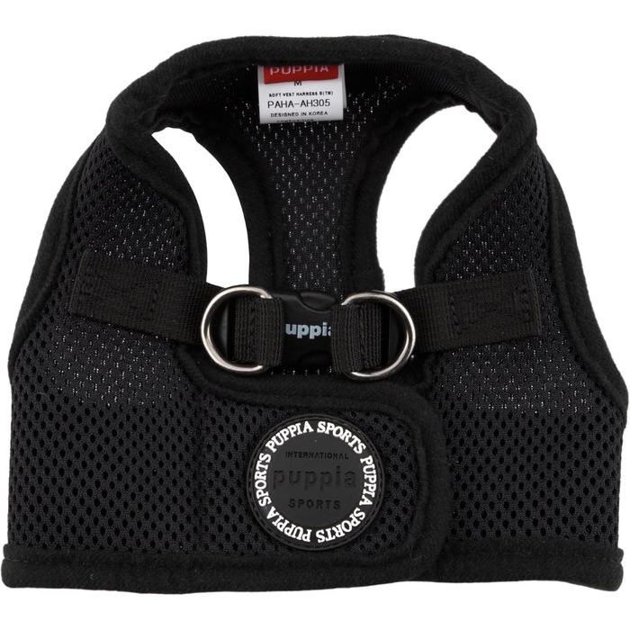 Нагрудник для собак Puppia, чорний, L - м'яка жилетка, підходить для цуценят та собак середніх розмірів