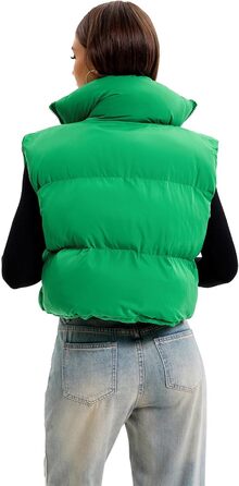 Стежка Daen з коміром-стійкою, блискавкою, коротка, тепла, з підкладкою, пуфер, жіноча куртка (зелений, M)