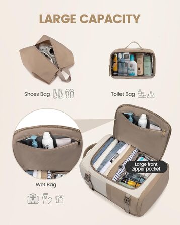 Жіночий рюкзак LOVEVOOK для подорожей, 50L, Carry On, для авіаперельотів, бізнес, школа, Weekender (17 дюймів, Хакі)