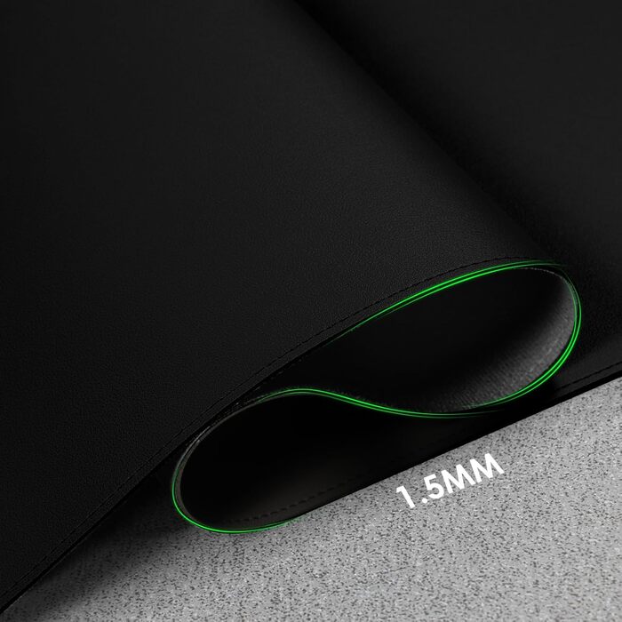 Підкладка для столу Vicwe з екошкіри PU, 120x60 см, чорна - килимок для миші, захист для офісу та дому