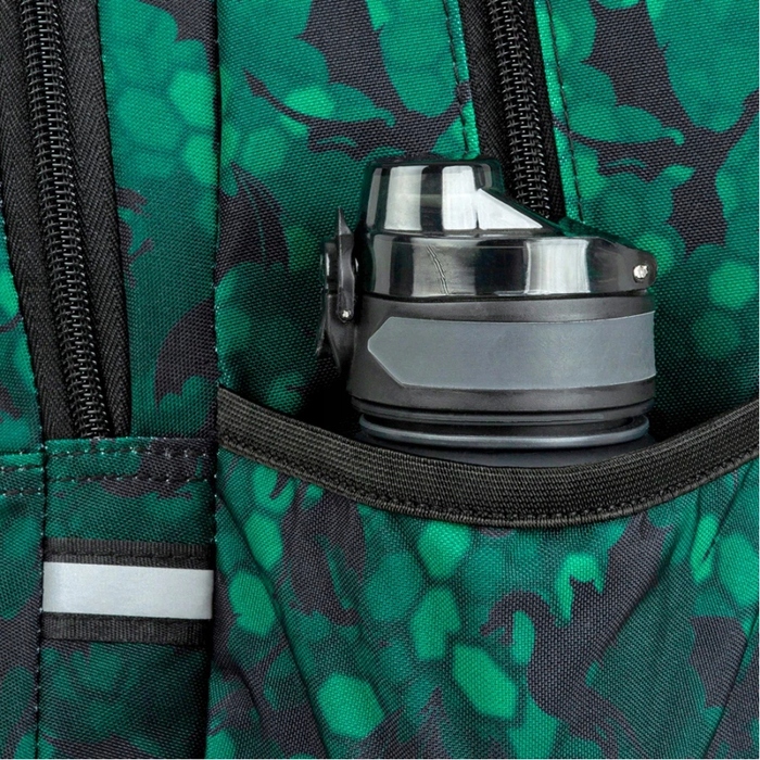 Багатовідсіковий шкільний рюкзак CoolPack, чорно-зелений, 26 л