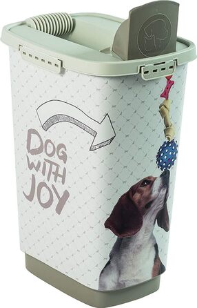 Контейнер для корму Rotho MyPet Cody для собак, 25л, з кришкою та дозатором, BPA-free, антрацит/білий