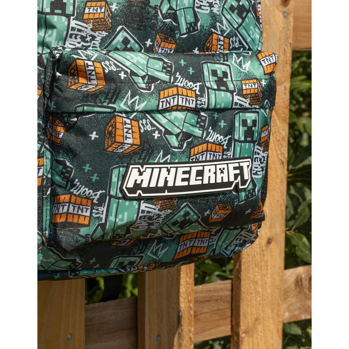 Рюкзак Minecraft для хлопчиків: ігровий рюкзак з принтами Creeper, Zombie, Skelett, Enderman та Павук з печери | Для школи, подорожей, геймінгу та щоденних виходів (Aop Creeper)