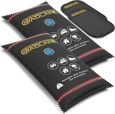 GADLANE Auto Dehumidifier 1kg 2 Pack - XL Large Reusable Moisture Absorber for Car with Anti-Slip Mat - Car Dehumidifier Removes Condensation for Windshield, Home