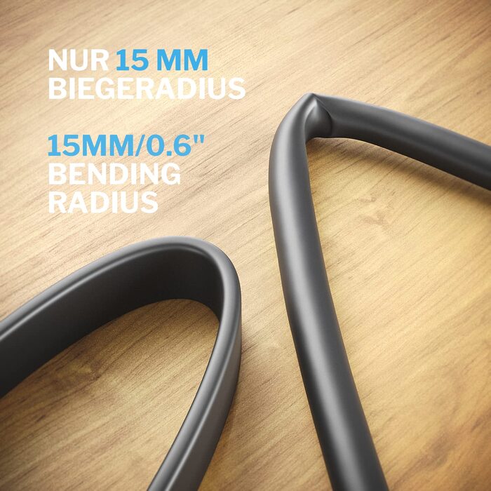 Плоский HDMI кабель KabelDirekt 1м – Німецька якість, 4K@60Hz, High Speed Ethernet, для Blu-ray, PS5/Xbox Series X/Switch, чорний