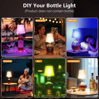 Настільна лампа LED акумуляторна бездротова 2 шт. з RGB підсвічуванням, димуванням, сенсорним керуванням, IP54 водонепроникна для спальні, вітальні, балкону