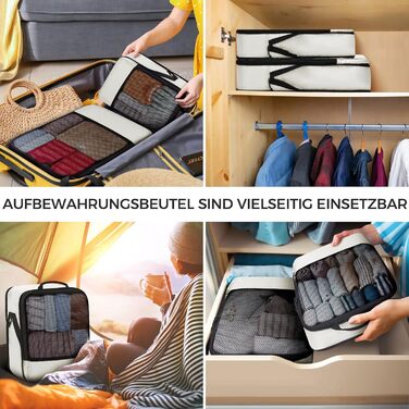Набір кубиків для пакування багажу BAGLHER - органайзери для подорожей, водонепроникні, бежеві
