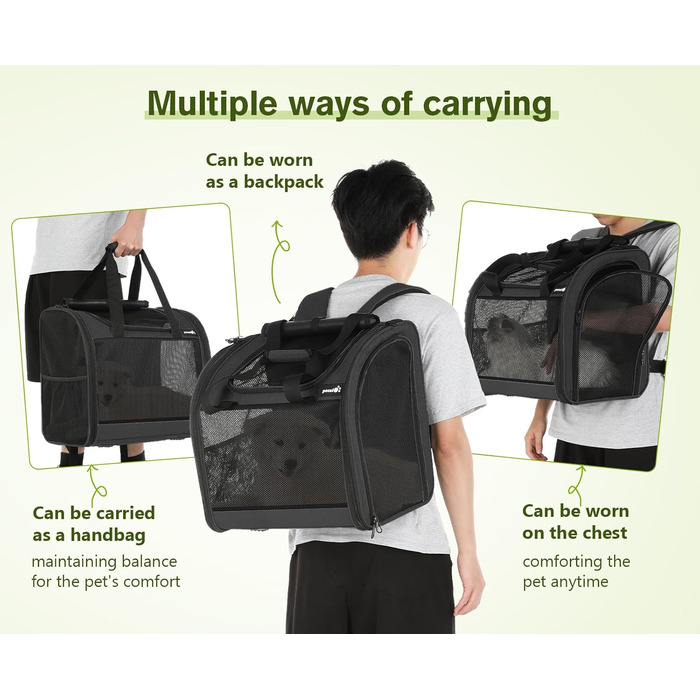 Рюкзак для собак та котів Pecute: переноска для 2 котів або 1 собаки, сірий