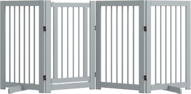 ПавГат Захисне ґратка для собак, самостійна, 204 x 75 см, 4 панелі, дерево, білий (220L x 36B x 91H cm, світло-сірий)