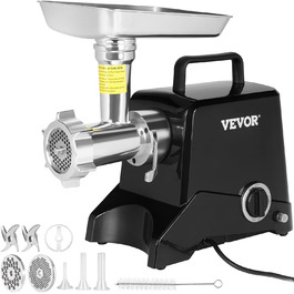 VEVOR 1100W Electric Meat Grinder - Stainless Steel, 250kg/hr - Commercial Meat Processing Machine for Restaurant, Butcher Shop, Supermarket