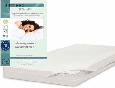 allsaneo Premium Allergy Cover 180x200x8 cm | Allergy Cover Extra Soft and Lightweight | Anti-Mite Encasing | Dust Mite Protection | Allergen-Tight Fitted Sheet | TÜV Tested