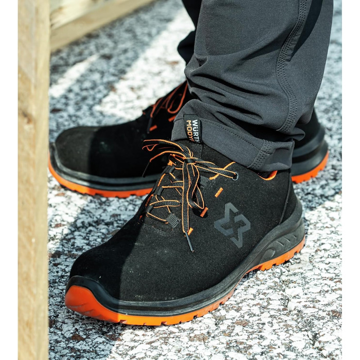 Робочі черевики WÜRTH MODYF Cruise S3 чорно-помаранчеві - металеві, водонепроникні, розміри 35-48, для жінок та чоловіків
