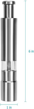 Набір з 2 шт. мельниць для солі та перцю з нержавіючої сталі Salmühle, зручне управління однією рукою