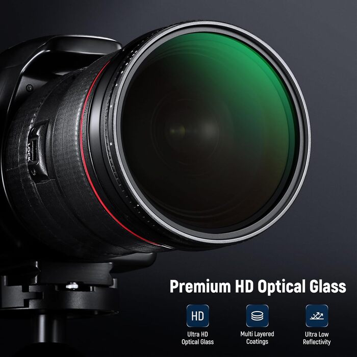 NEEWER Фільтр ND Variabler 67mm ND2-ND400, Градуйований ND-фільтр з HD склом та алюмінієвою рамкою