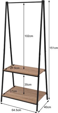 WOLTU Coat Rack Clothes Rack with Shelf Laundry Rack with Shoe Shelf Clothing Stand Shelves Bedroom