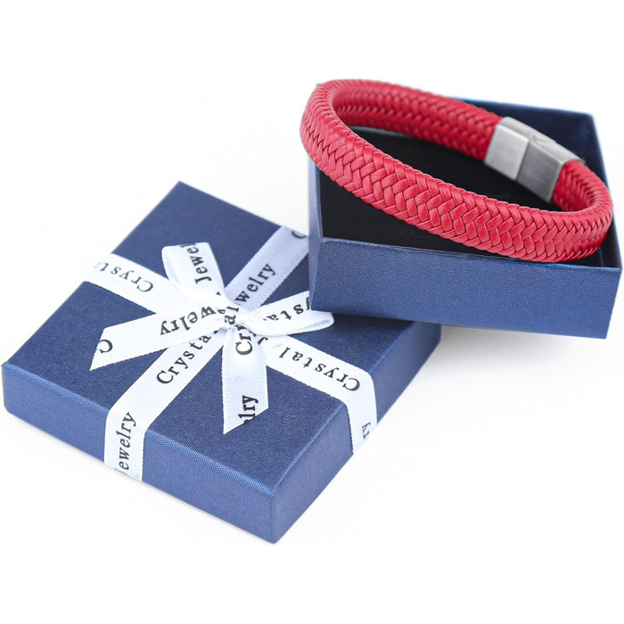 Чоловічий шкіряний браслет Armand, 21 см. Чорний, зелений, червоний, білий. Ідеальний подарунок на День батька.