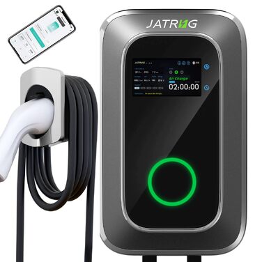 Зарядна станція для електромобіля 7kW 32A однофазна WiFi-APP Typ 2 IEC 62196-2 - Швидка зарядка EV Wallbox 230V, кабель 8м