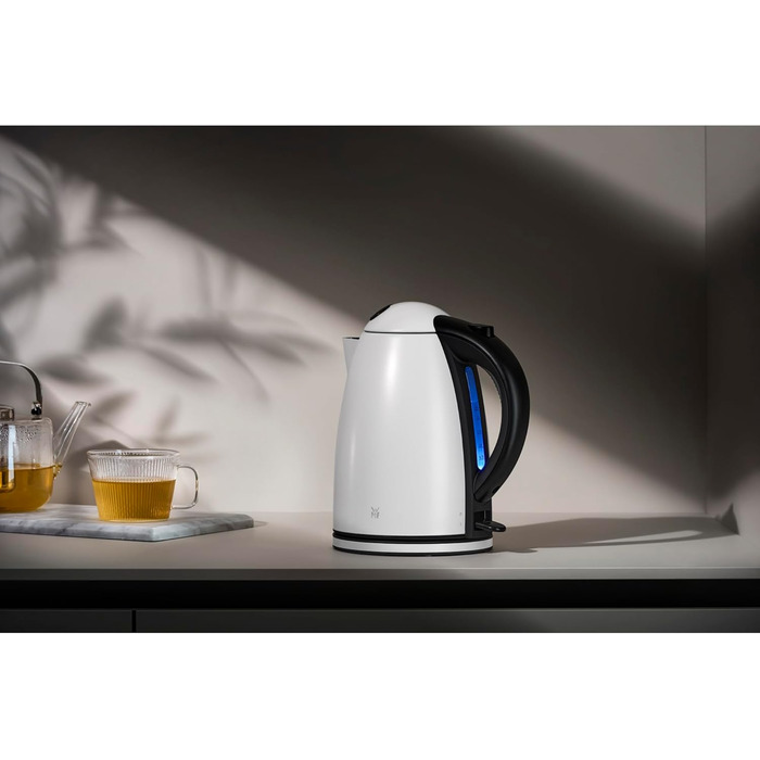 WMF Stelio Stainless Steel Kettle 1.7L, Electric Kettle with Scale Filter, 2400 W, Illuminated Water Level Indicator, Matte Stainless Steel (Gray)