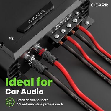 Кабель для акустики GearIT 12 AWG, 30.4 м (100 футів), чорний/червоний – для домашнього кінотеатру та авто
