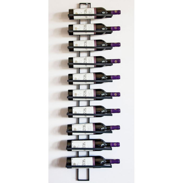 DanDiBo Wine Rack Bottle Shelf Metal Black Wall Mounted - This 116 cm (45.7 in) unit holds 10 bottles - Bottle Stand Bottle Holder