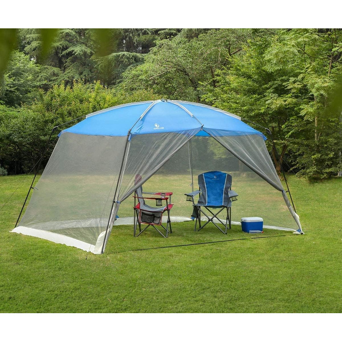 Кемпінговий стілець ALPHA CAMP складний, до 160 кг, з підлокітниками та тримачем для напоїв, сталевий каркас, чорно-сірий X-Large