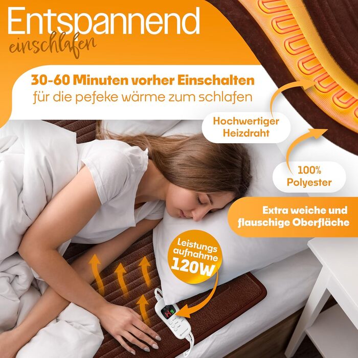 Електрична гріюча ковдра KESSER® з плюшу 180x130 см сірого кольору | з таймером автоматичного вимкнення | 9 температурних режимів | з цифровим дисплеєм | пральна до 40°C | сертифікат TÜV SÜD GS