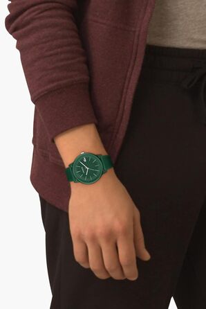 Годинник чоловічий Lacoste 12.12 Move Analog кварцовий з силіконовим ремінцем (Хакі)